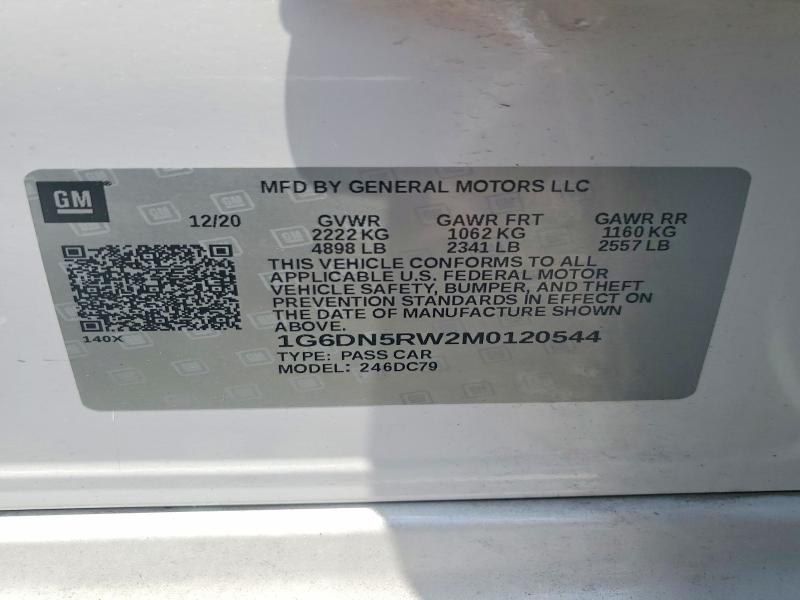 Auction sale of the 2021 Cadillac Ct5, vin: 1G6DN5RW2M0120544, lot number: 52151916
