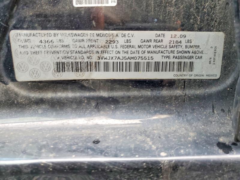 Aukcja sprzedaży 2010 Volkswagen Jetta S, vin: 3VWJX7AJ5AM075515, numer aukcji: 51650776