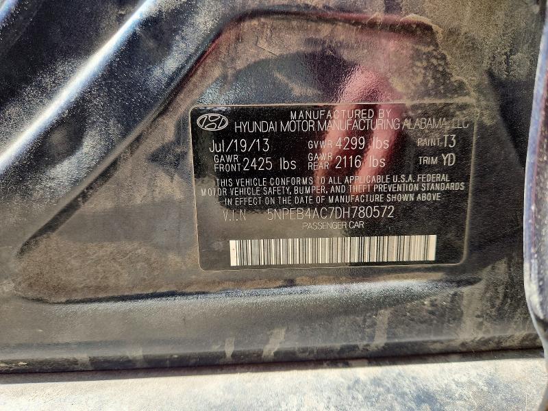 Aukcja sprzedaży 2013 Hyundai Sonata, vin: 5NPEB4AC7DH780572, numer aukcji: 54615836