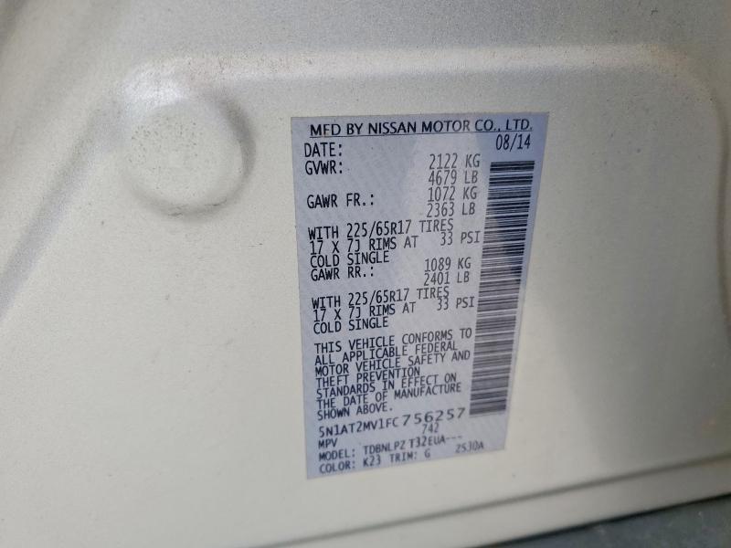 Продажа на аукционе авто 2015 Nissan Rogue, vin: 5N1AT2MV1FC756257, номер лота: 54109086