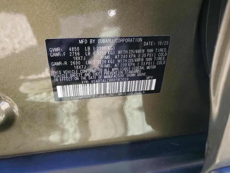 Продаж на аукціоні авто 2024 Subaru Outback, vin: 4S4BTALC6R3182029, номер лоту: 52048756