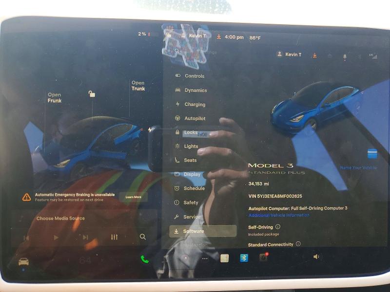 52865546 :رقم المزاد ، 5YJ3E1EA8MF002625 vin ، 2021 Tesla Model 3 مزاد بيع