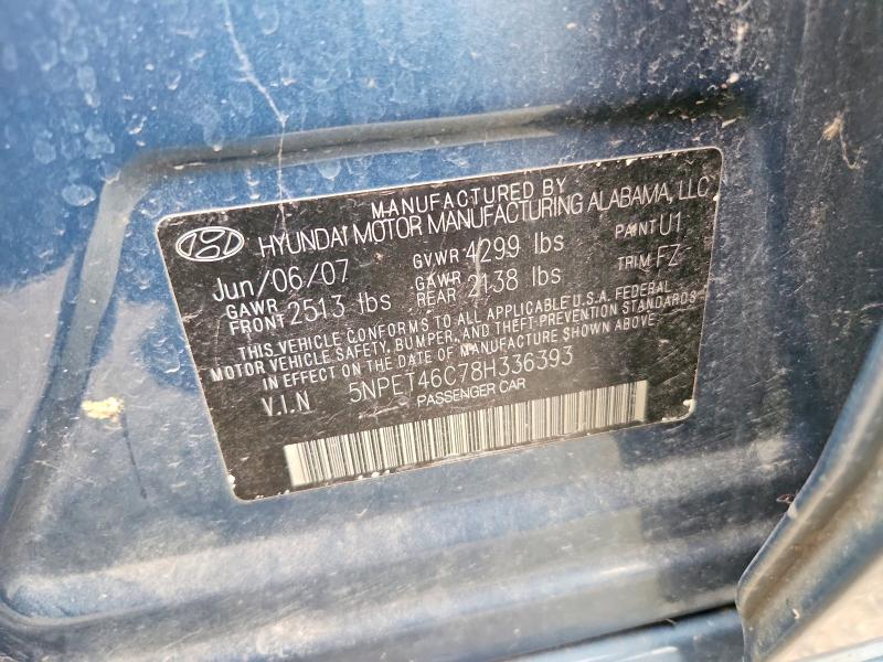 Продажа на аукционе авто 2008 Hyundai Sonata, vin: 5NPET46C78H336393, номер лота: 53112676