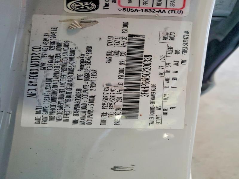 Aukcja sprzedaży 2012 Ford Fusion, vin: 3FAHP0JA5CR200338, numer aukcji: 52414836
