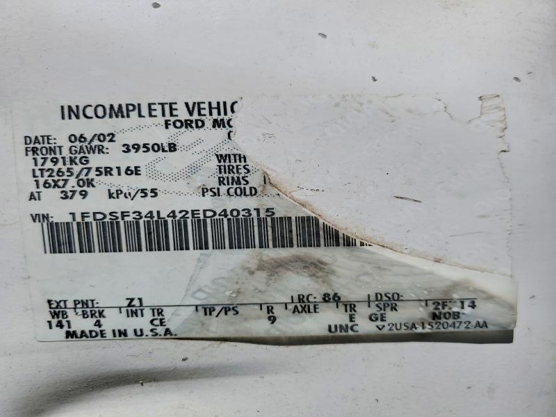 Продажа на аукционе авто 2002 Ford F350, vin: 1FDSF34L42ED40315, номер лота: 53807516