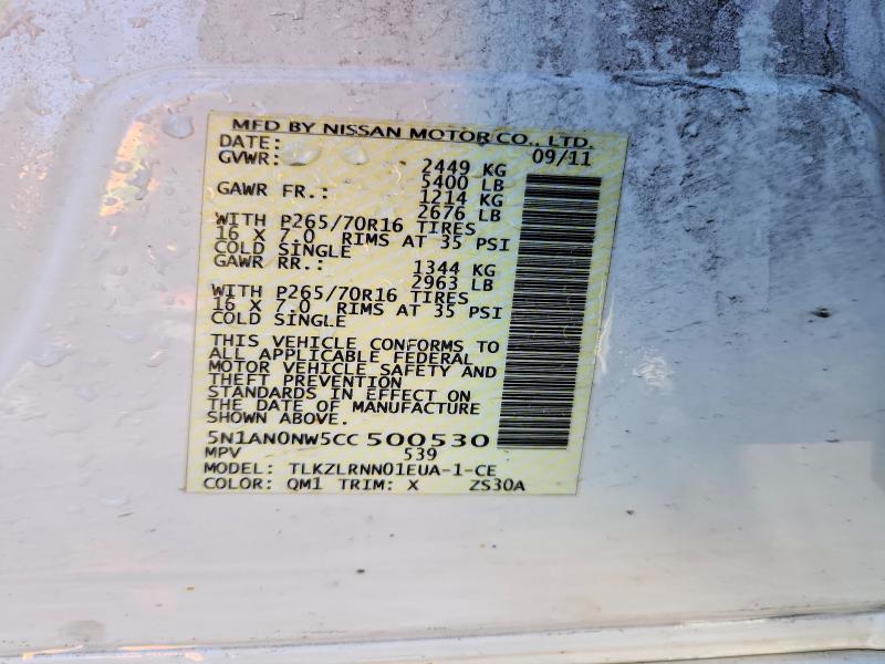 Продажа на аукционе авто 2012 Nissan Xterra, vin: 5N1AN0NW5CC500530, номер лота: 52737556