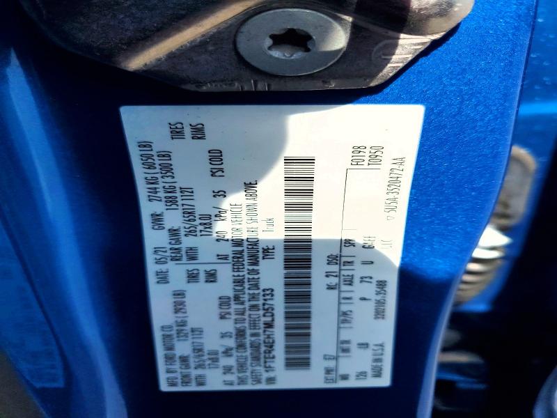 Продаж на аукціоні авто 2021 Ford Ranger, vin: 1FTER4EH7MLD57133, номер лоту: 54807106