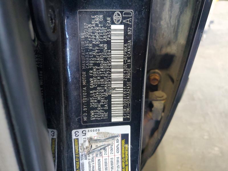 Aukcja sprzedaży 2007 Toyota Corolla, vin: 2T1BR32E77C850684, numer aukcji: 53317126