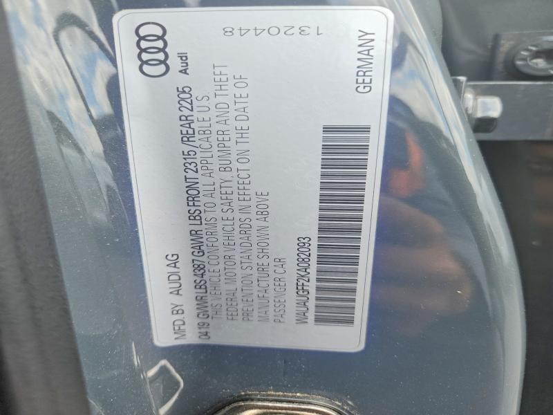 Продаж на аукціоні авто 2019 Audi A3, vin: WAUAUGFF2KA082093, номер лоту: 54544356