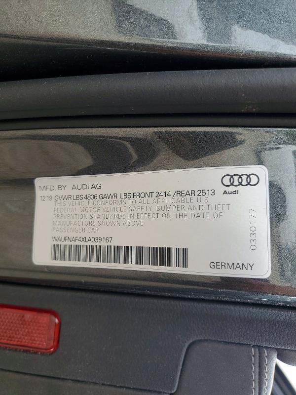 Продажа на аукционе авто 2020 Audi A4, vin: WAUFNAF4XLA039167, номер лота: 55008416