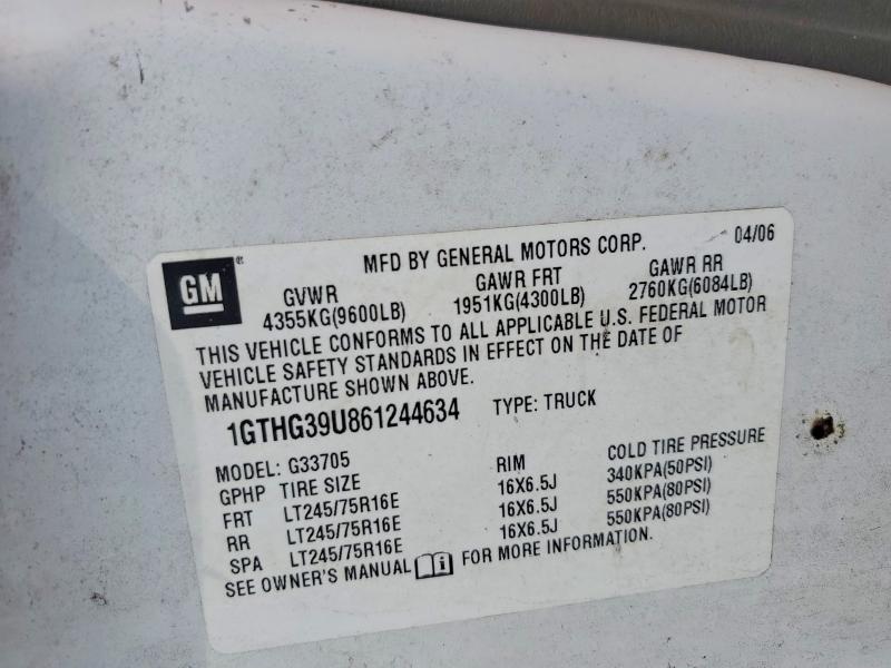 Продаж на аукціоні авто 2006 Gmc Savana, vin: 1GTHG39U861244634, номер лоту: 53212196