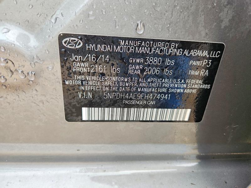 Aukcja sprzedaży 2014 Hyundai Elantra, vin: 5NPDH4AE9EH474941, numer aukcji: 54964526