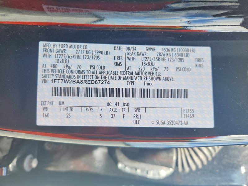 Продаж на аукціоні авто 2024 Ford F250, vin: 1FT7W2BA8RED67274, номер лоту: 53375906