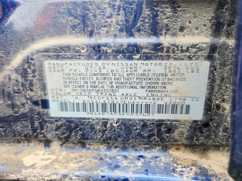 Aukcja sprzedaży 2019 Nissan Sentra, vin: 3N1AB7AP5KY237601, numer aukcji: 54656696