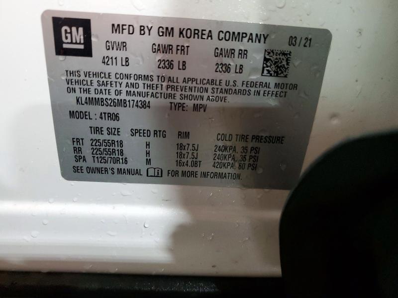 Aukcja sprzedaży 2021 Buick Encore Gx, vin: KL4MMBS26MB174384, numer aukcji: 53603646
