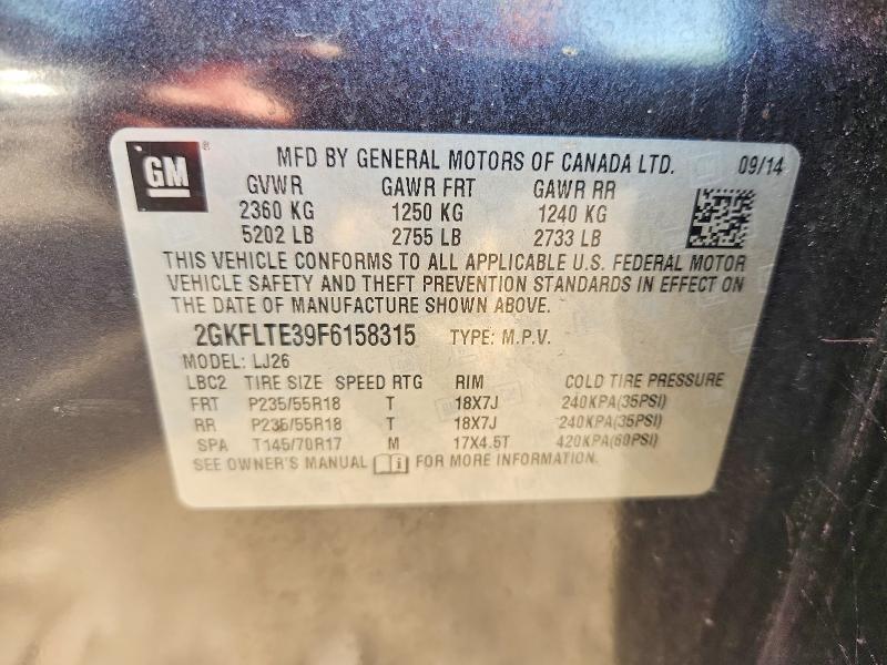 Продаж на аукціоні авто 2015 Gmc Terrain, vin: 2GKFLTE39F6158315, номер лоту: 53402266