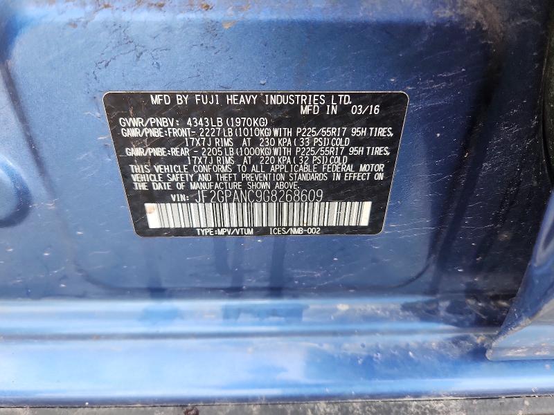 Продаж на аукціоні авто 2016 Subaru Crosstrek, vin: JF2GPANC9G8268609, номер лоту: 54096336