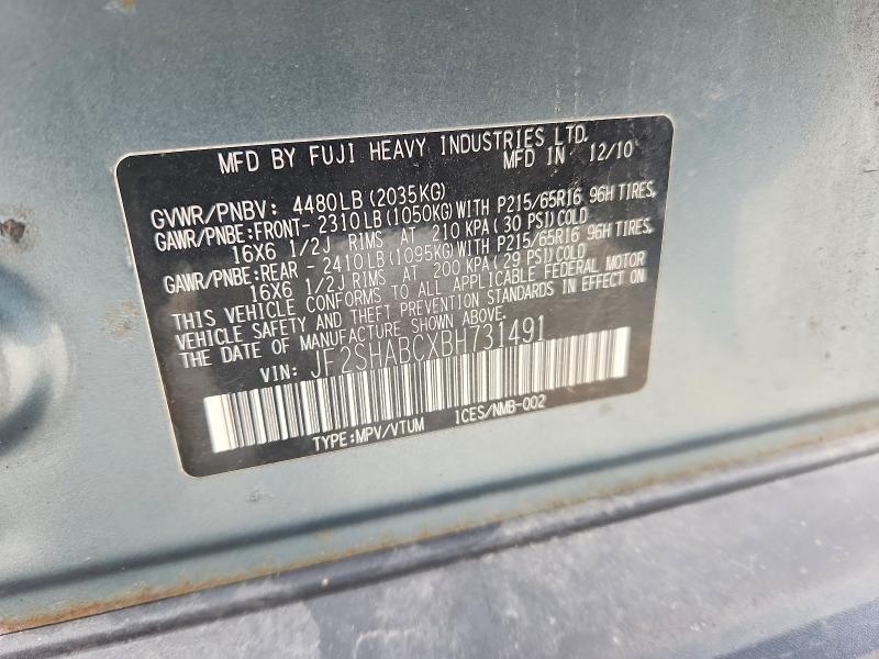 Продажа на аукционе авто 2011 Subaru Forester, vin: JF2SHABCXBH731491, номер лота: 53122986