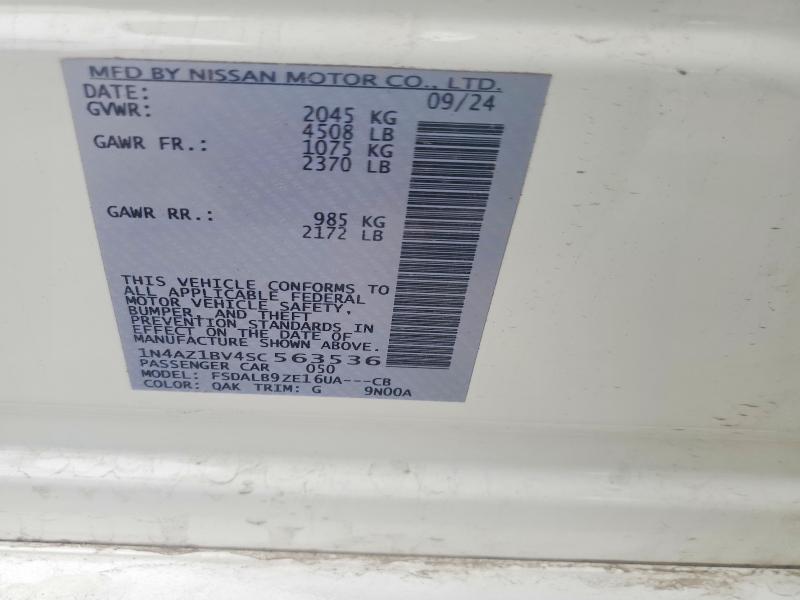 Aukcja sprzedaży 2025 Nissan Leaf, vin: 1N4AZ1BV4SC563536, numer aukcji: 55628266