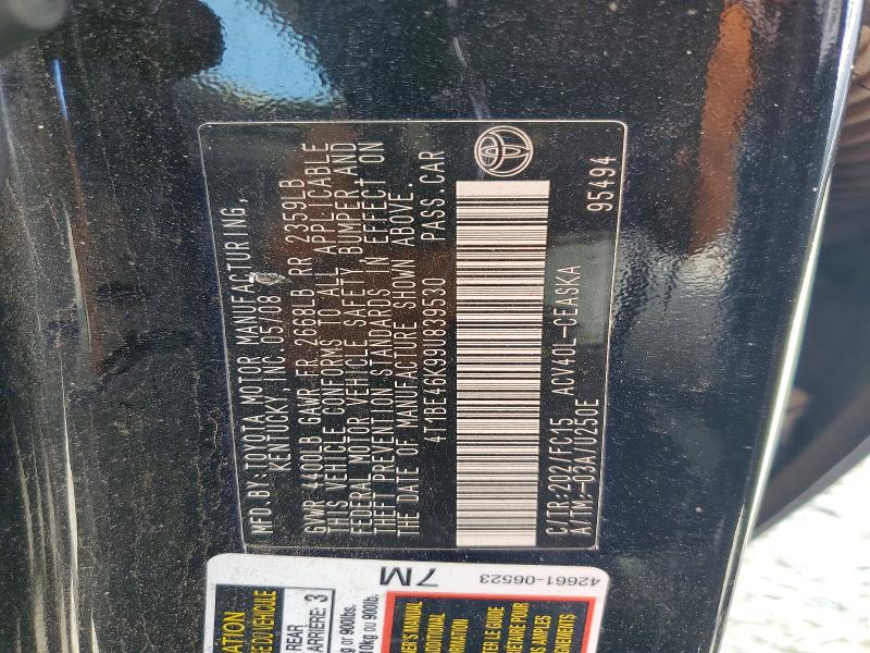 2009 Toyota Camry მანქანა იყიდება აუქციონზე, vin: 4T1BE46K99U839530, აუქციონის ნომერი: 55635086
