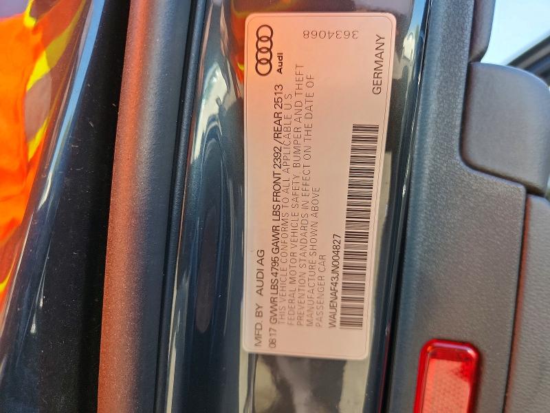 Продаж на аукціоні авто 2018 Audi A4, vin: WAUENAF43JN004827, номер лоту: 64600056