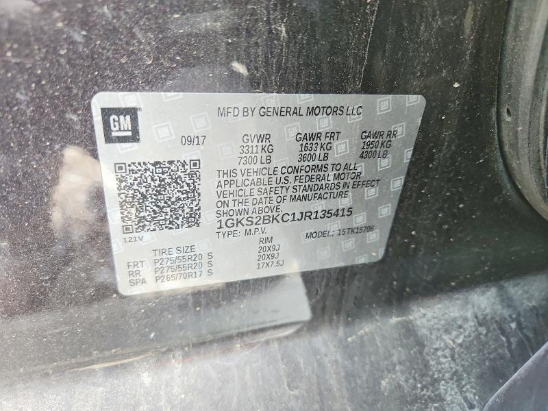 Продаж на аукціоні авто 2018 Gmc Yukon, vin: 1GKS2BKC1JR135415, номер лоту: 52468296