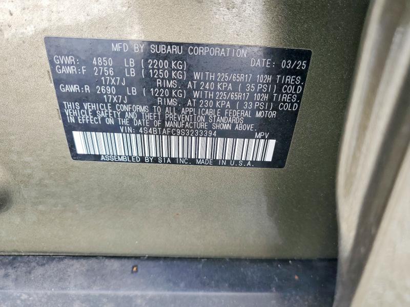 Продаж на аукціоні авто 2025 Subaru Outback, vin: 4S4BTAFC9S3233394, номер лоту: 54409456