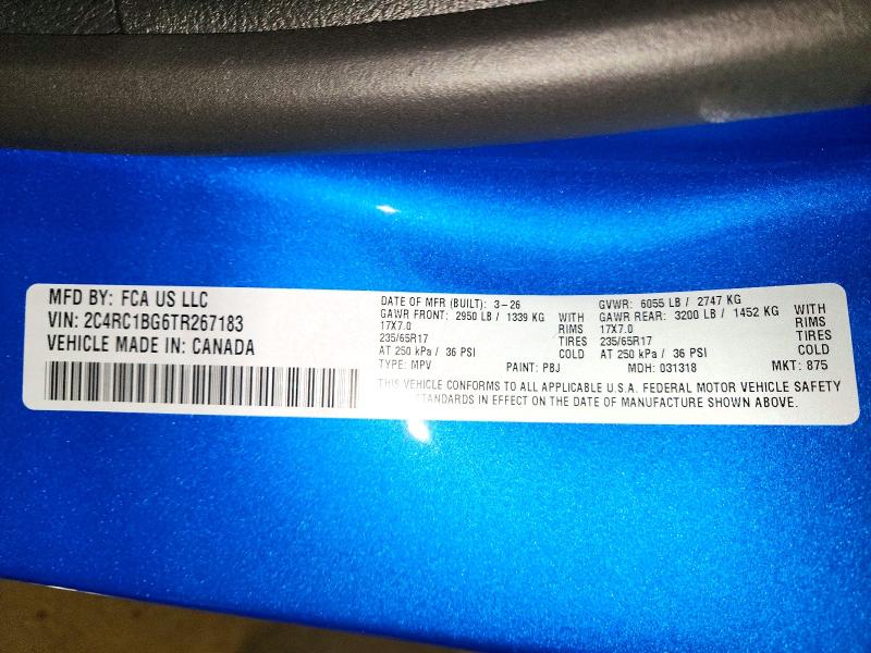 52660086 :رقم المزاد ، 2C4RC1BG6TR267183 vin ، 2026 Chrysler Pacifica مزاد بيع