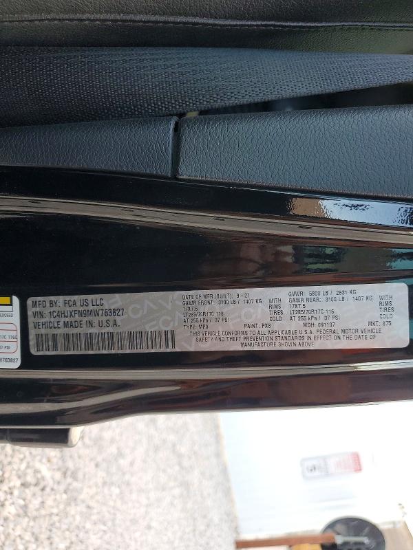 Aukcja sprzedaży 2021 Jeep Wrangler Unlimited, vin: 1C4HJXFN9MW763827, numer aukcji: 54823866