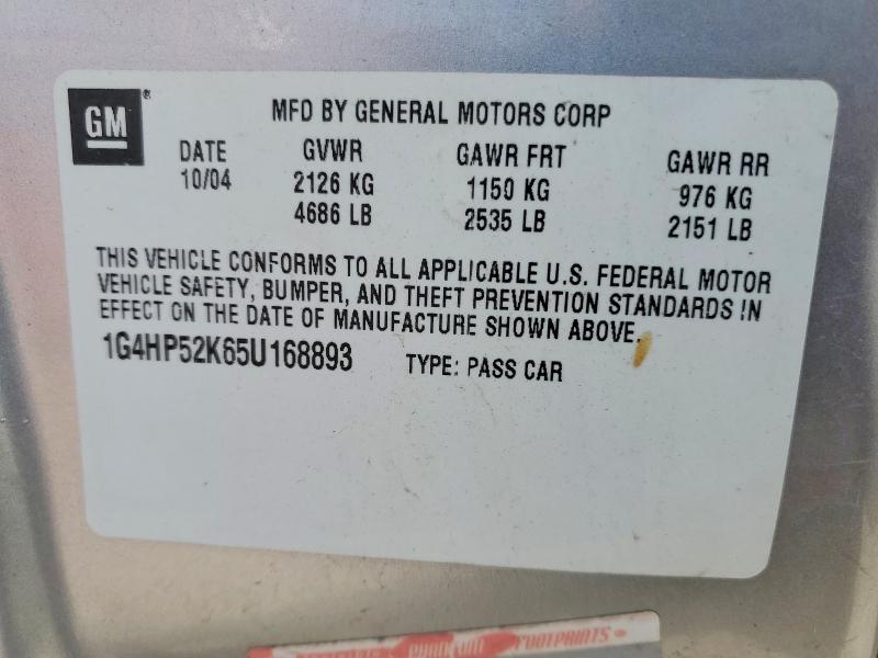 52870416 :رقم المزاد ، 1G4HP52K65U168893 vin ، 2005 Buick Lesabre مزاد بيع