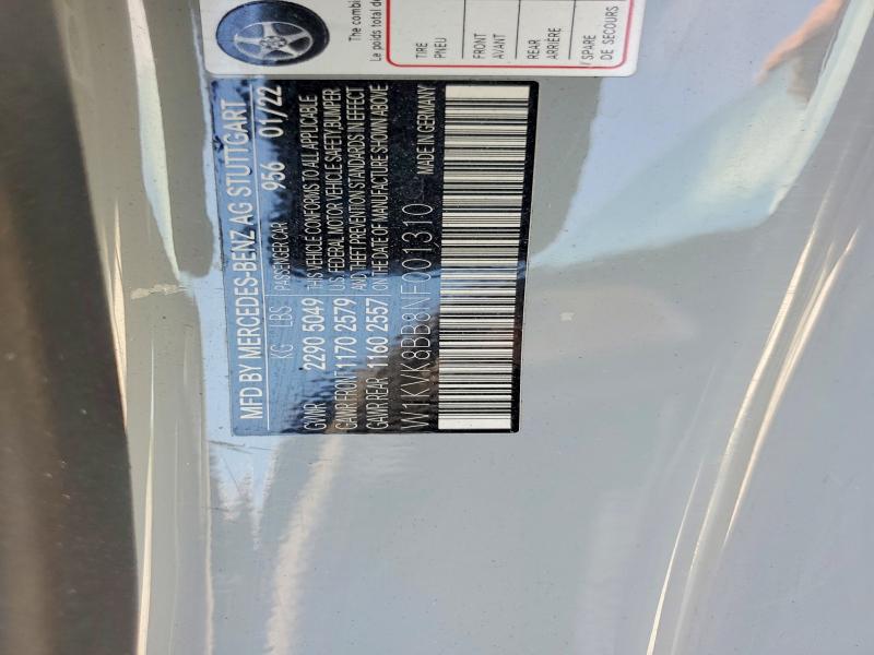 2022 Mercedes-benz Sl მანქანა იყიდება აუქციონზე, vin: W1KVK8BB8NF001310, აუქციონის ნომერი: 54354166