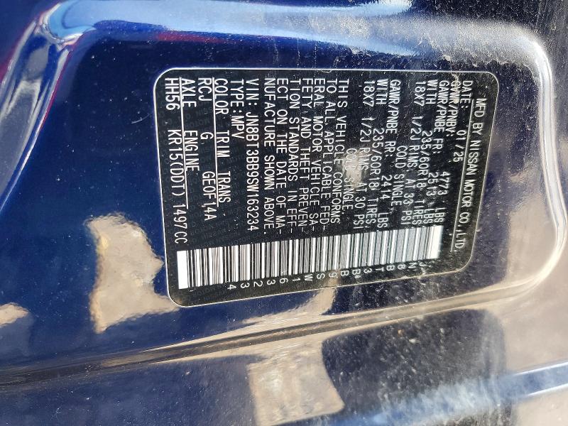 Продажа на аукционе авто 2025 Nissan Rogue, vin: JN8BT3BB9SW163234, номер лота: 54512146
