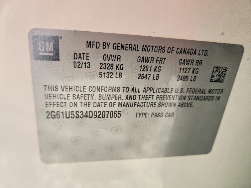 52766586 :رقم المزاد ، 2G61U5S34D9207065 vin ، 2013 Cadillac Xts مزاد بيع