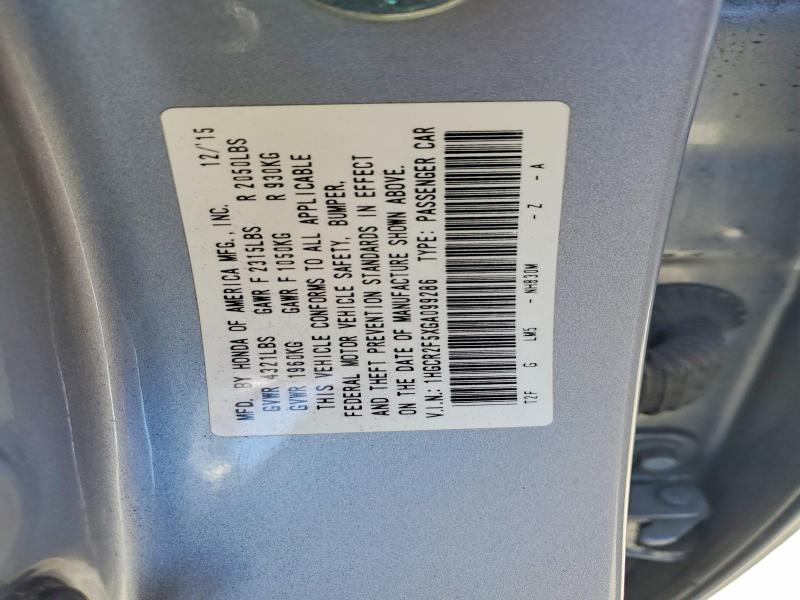54432896 :رقم المزاد ، 1HGCR2F5XGA099286 vin ، 2016 Honda Accord مزاد بيع