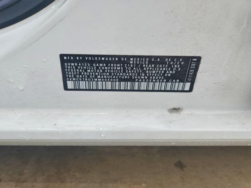 Продаж на аукціоні авто 2021 Volkswagen Jetta, vin: 3VWC57BU2MM004008, номер лоту: 54687136