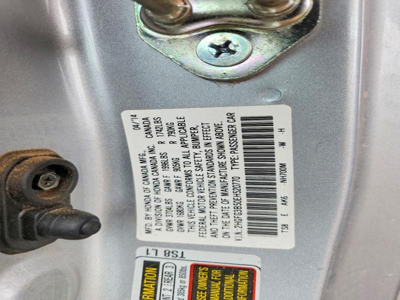 Aukcja sprzedaży 2014 Honda Civic, vin: 2HGFG3B50EH520770, numer aukcji: 50971196