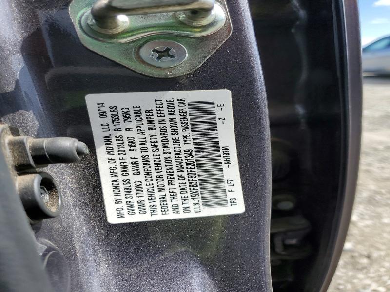 2015 Honda Civic მანქანა იყიდება აუქციონზე, vin: 19XFB2F50FE201349, აუქციონის ნომერი: 55063276