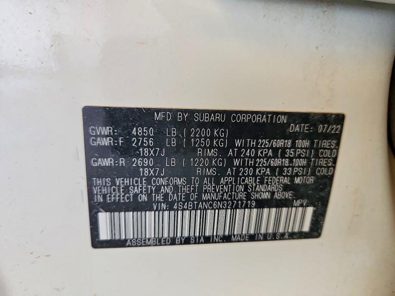 Продажа на аукционе авто 2022 Subaru Outback, vin: 4S4BTANC6N3271719, номер лота: 53482406
