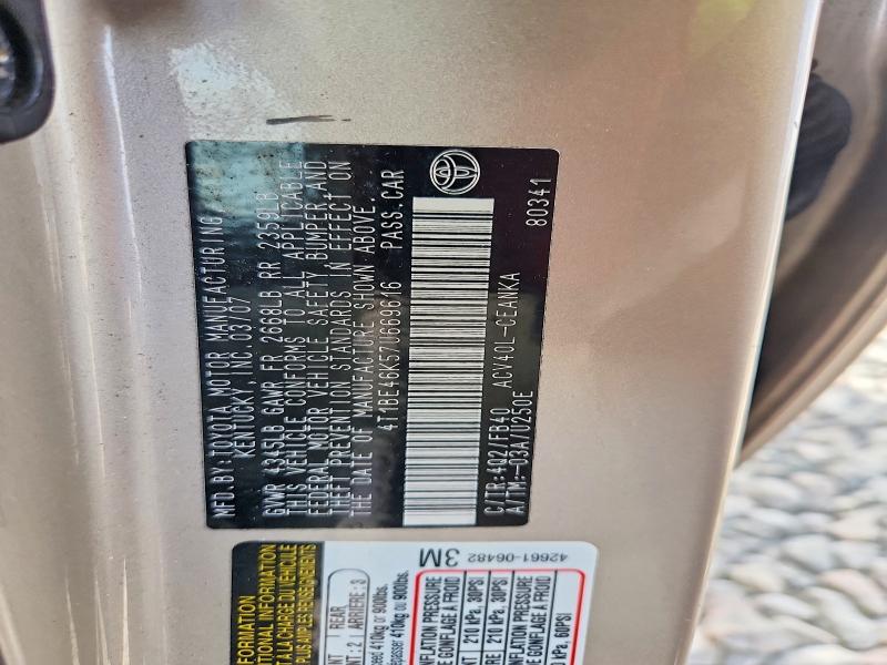 Aukcja sprzedaży 2007 Toyota Camry, vin: 4T1BE46K57U669616, numer aukcji: 54890606