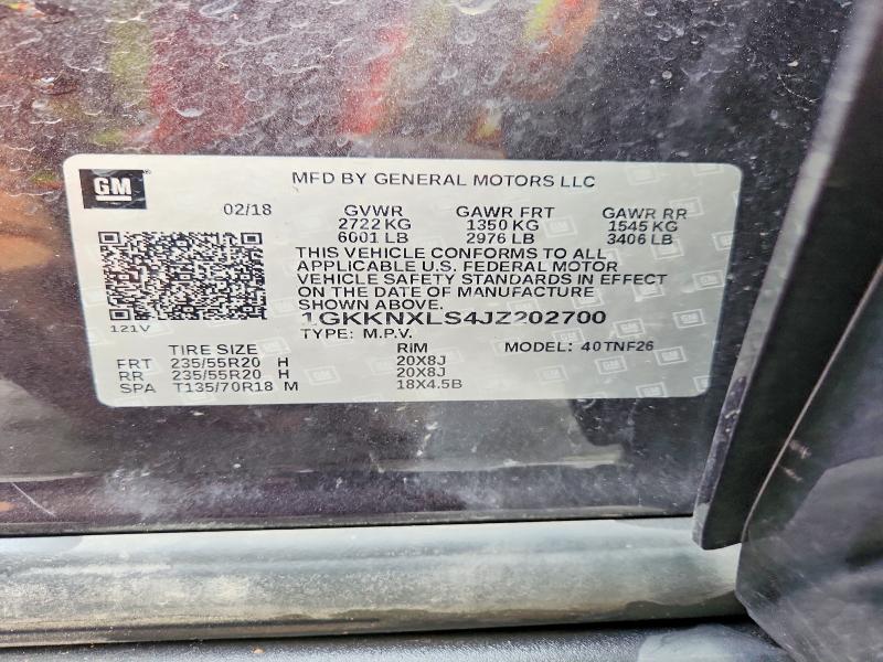 Продаж на аукціоні авто 2018 Gmc Acadia, vin: 1GKKNXLS4JZ202700, номер лоту: 52201416