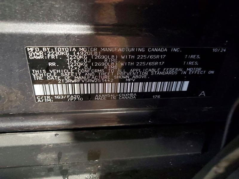 54728916 :رقم المزاد ، 2T3RWRFV5RW251442 vin ، 2024 Toyota Rav4 Hybrid مزاد بيع