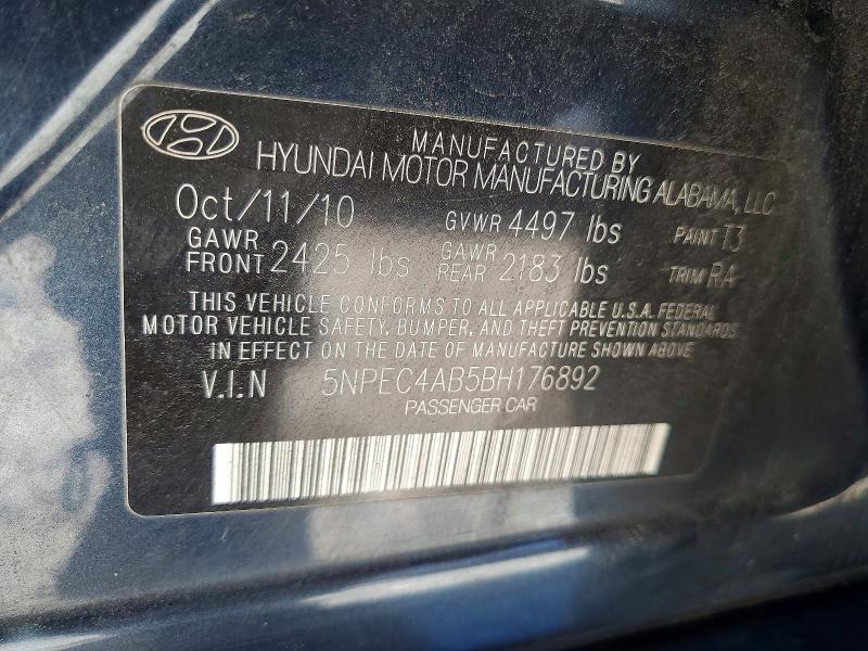 Aukcja sprzedaży 2011 Hyundai Sonata, vin: 5NPEC4AB5BH176892, numer aukcji: 52587196