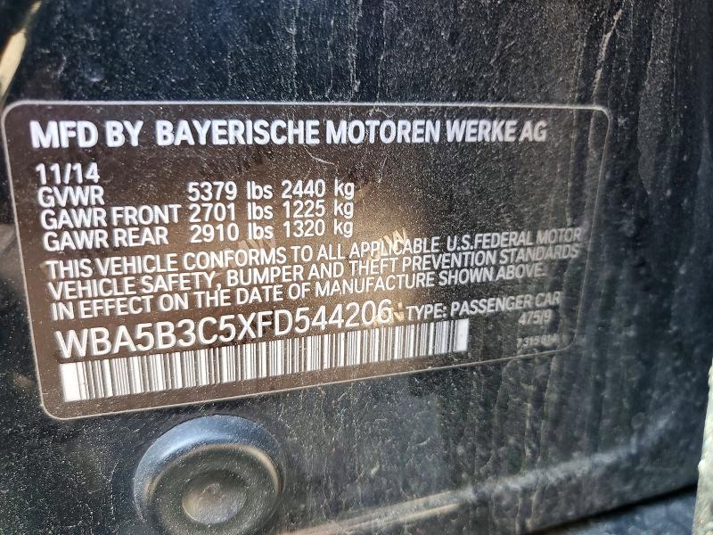 Aukcja sprzedaży 2015 Bmw 535, vin: WBA5B3C5XFD544206, numer aukcji: 52845956