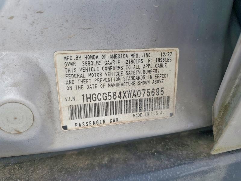 53925106 :رقم المزاد ، 1HGCG564XWA075695 vin ، 1998 Honda Accord مزاد بيع