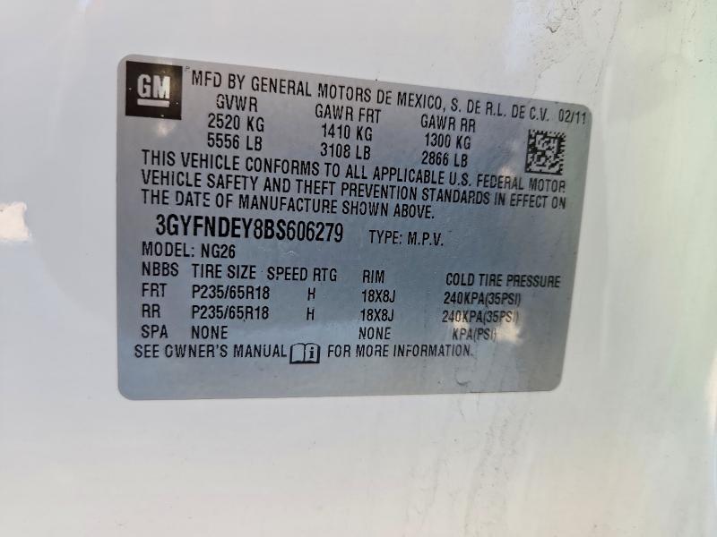Aukcja sprzedaży 2011 Cadillac Srx, vin: 3GYFNDEY8BS606279, numer aukcji: 52086266