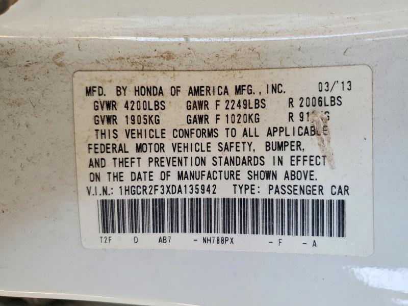 Продаж на аукціоні авто 2013 Honda Accord, vin: 1HGCR2F3XDA135942, номер лоту: 54871996