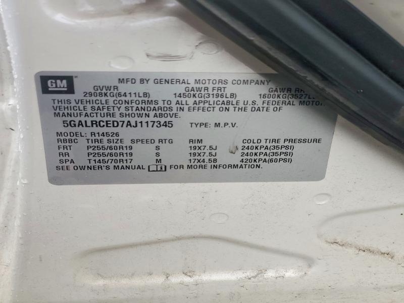 Продаж на аукціоні авто 2010 Buick Enclave, vin: 5GALRCED7AJ117345, номер лоту: 54668396
