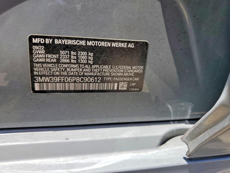Продажа на аукционе авто 2023 Bmw 330e, vin: 3MW39FF06P8C90612, номер лота: 52712336