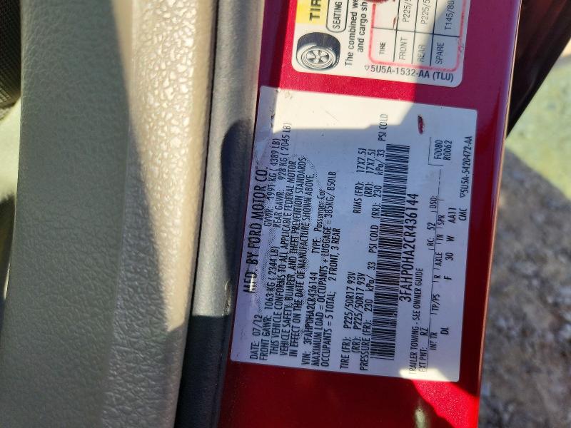Продажа на аукционе авто 2012 Ford Fusion, vin: 3FAHP0HA2CR436144, номер лота: 53083786