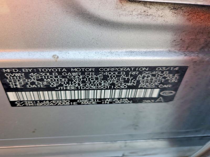 2014 Lexus Is მანქანა იყიდება აუქციონზე, vin: JTHBE1D23E5011630, აუქციონის ნომერი: 51923066